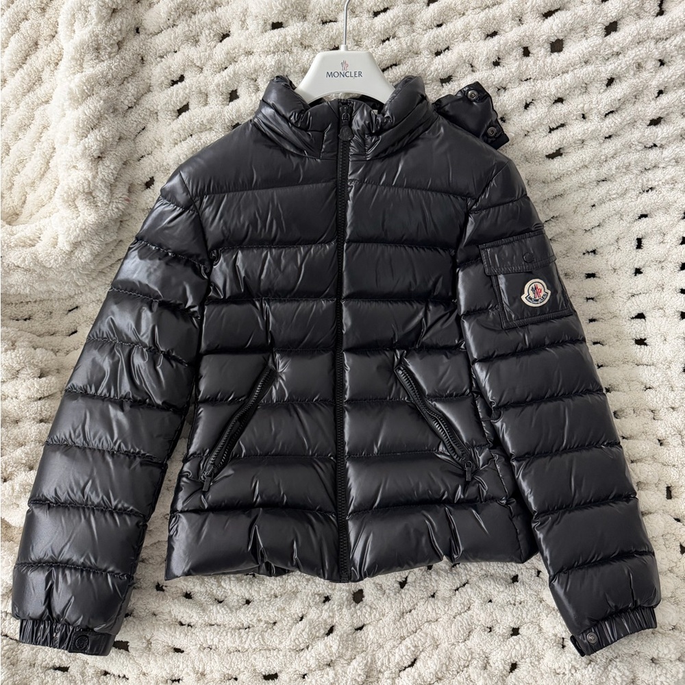 Moncler Shiny Black Down Jacket (size 12)